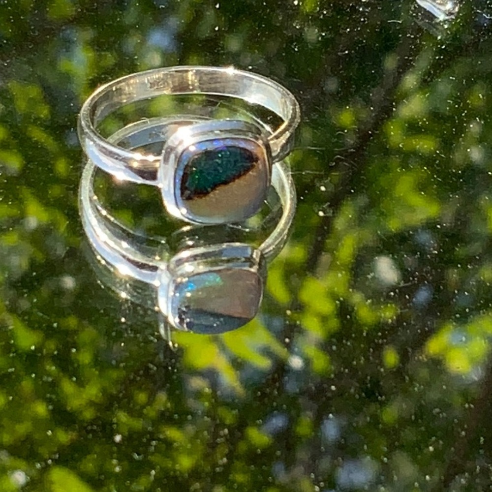 STERLING OPAL 925 STERLING SILVER RING, SIZE 7 - Picture 4 of 14